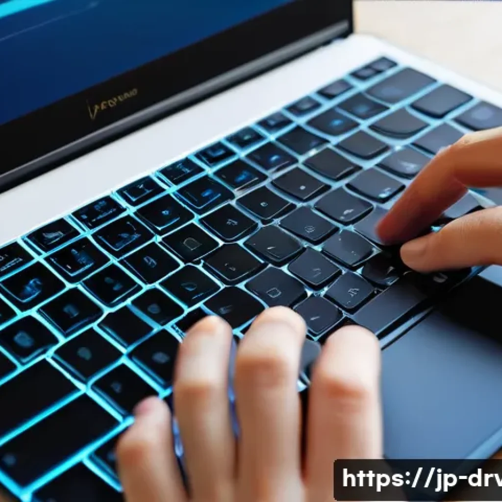 무선 키보드 펌웨어 업데이트 방법 - A modern wireless keyboard connected to a sleek laptop on a clean desk, with a close-up focus on a u...